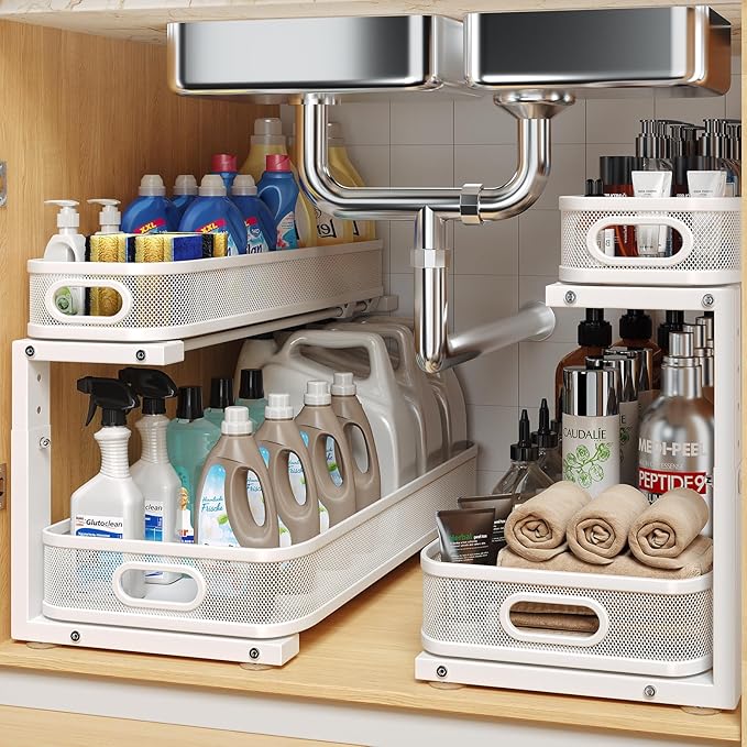 2 Pack 21.3IN-Depth Under Sink Organizer by UnderSinkOrganizer