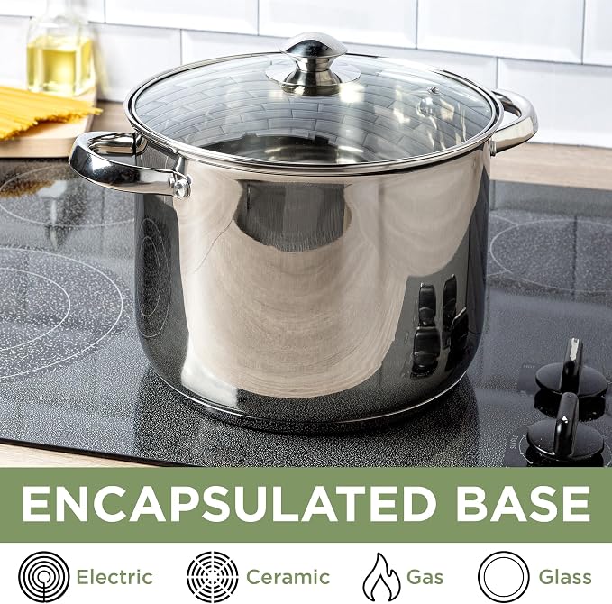 Ecolution Stainless Steel Stock Pot, Encapsulated Induction Ready Cooking Pot - Image 4