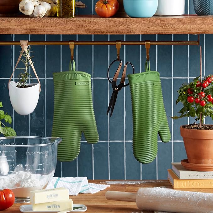 KITCHENAID Ribbed Soft Silicone Oven Mitt 2-Pack Set - Image 2