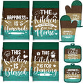 Leinuosen 8 Pcs Kitchen Towels and Oven Mitts Sets Pot Holders Dishcloths Set by Leinuosen