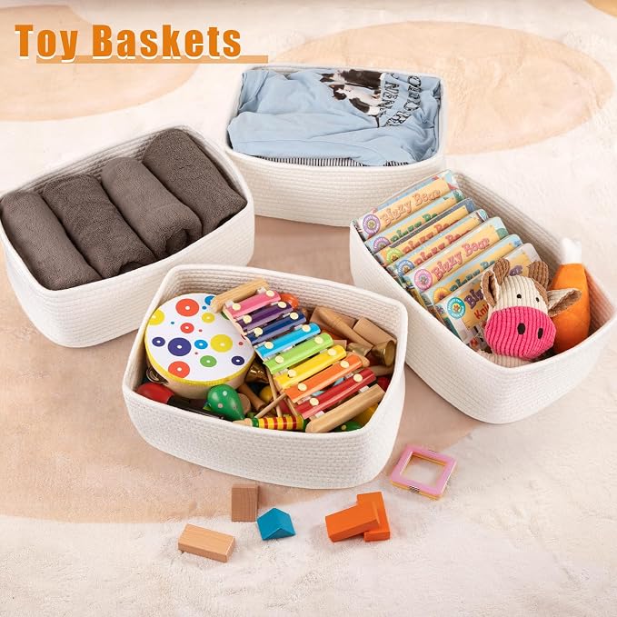 OIAHOMY 4 Pack Storage Baskets for Organizing, Small Bins for Shelves, Cute - Image 2