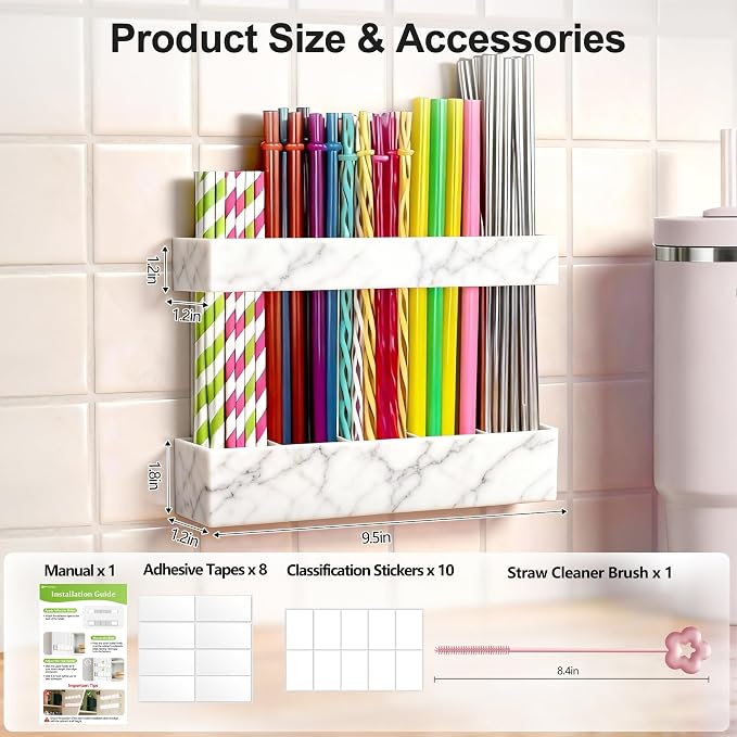 9.5” Large Acrylic Straw Holder - Image 8