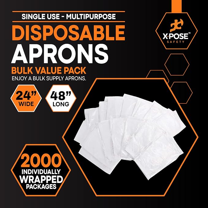 Xpose Safety 2000 White Plastic Disposable Aprons - Image 3