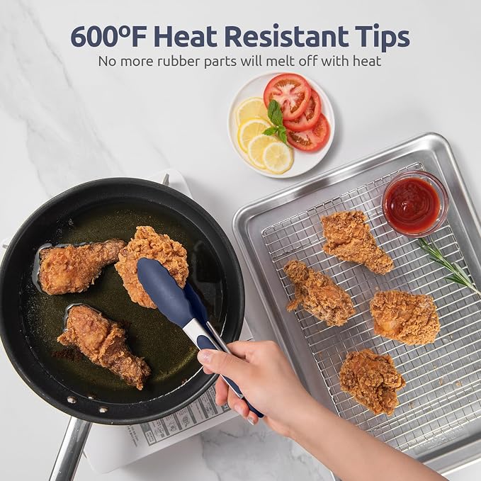 600ºF Heat Proof Kitchen Tong: U-Taste 7" Silicone Cooking Tong - Image 3