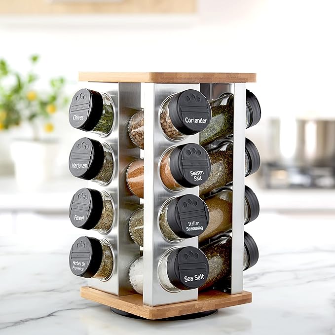 Kamenstein 16 Jar Warner Revolving Countertop Spice Rack Organizer - Image 3