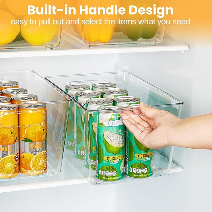 YIHONG 12 Pack Clear Pantry Organizer Bins, Plastic Containers - Image 5