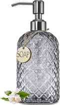JASAI 18Oz Gray Glass Soap Dispenser by JASAIHOME