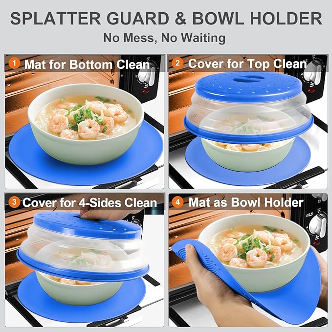 2 in 1, Aidacom Microwave Splatter Cover - Image 2