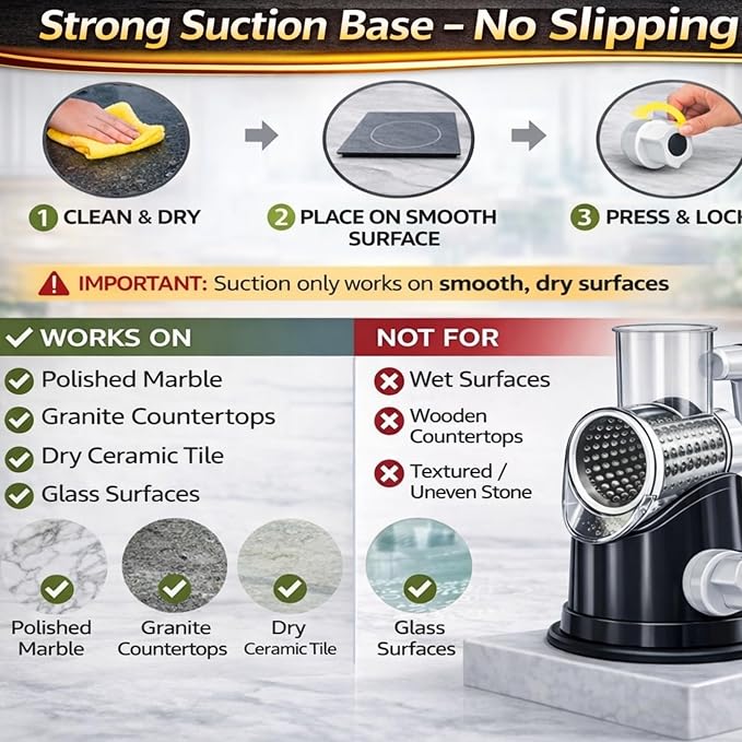 Manual Rotary Cheese Grater for Kitchen, Vegetable Slicer, 3-in-1 Hand Crank - Image 4