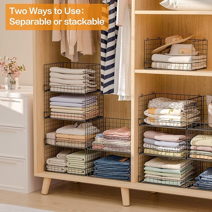 Yociyoga 6-Tier Stackable Closet Organizers and Storage Shelves, Closet Shelf - Image 6