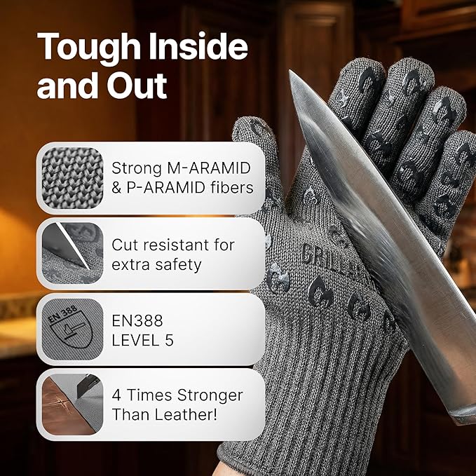 Oven Gloves with Fingers - Image 2