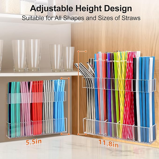 9.5” Large Acrylic Straw Holder - Image 2