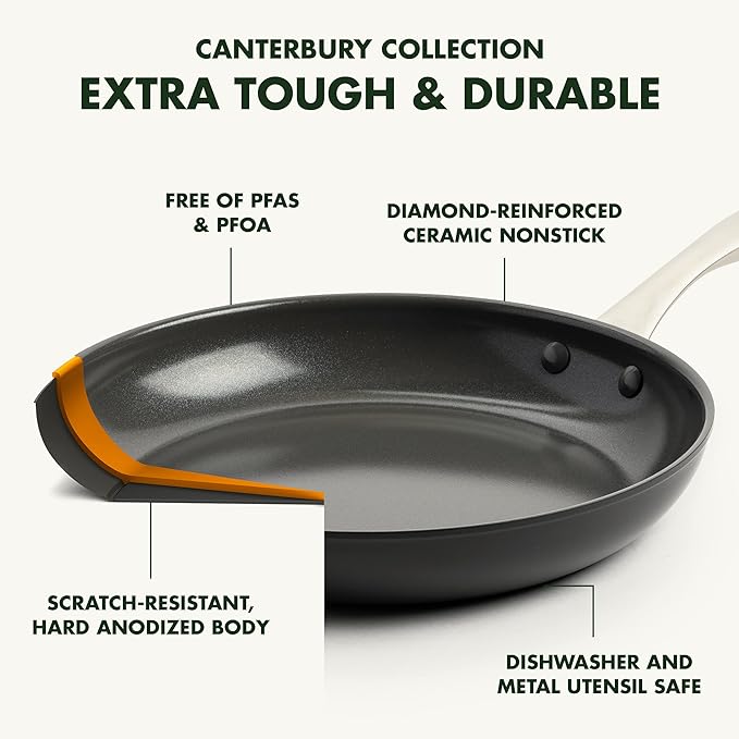 GreenPan Canterbury Hard Anodized Healthy Ceramic Nonstick, 10 Piece Cookware - Image 3