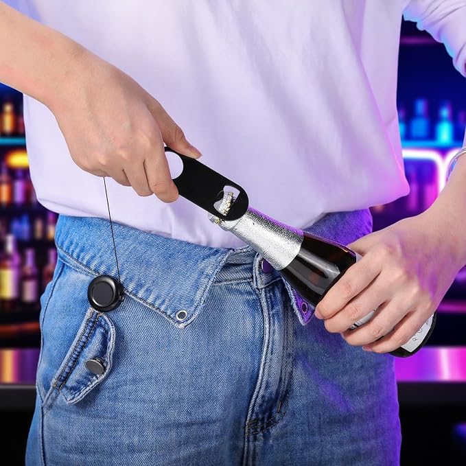 Honoson 8 Pieces Retractable Bottle Opener Bartender Flat Beer Opener - Image 4