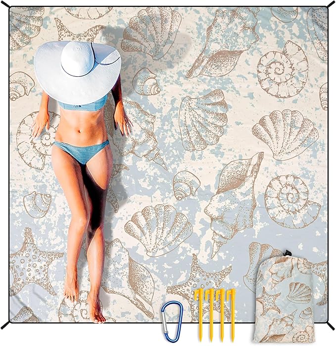 HIHOHO Beach Blanket Waterproof Sandproof Extra Large Beach Mat 79" X by HIHOHO
