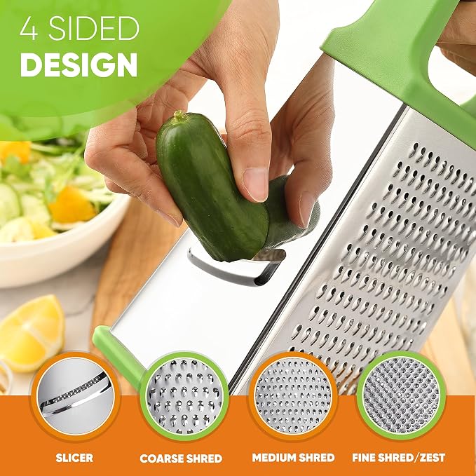 Spring Chef Green Professional Stainless Steel XL Parmesan Cheese Grater - Image 6