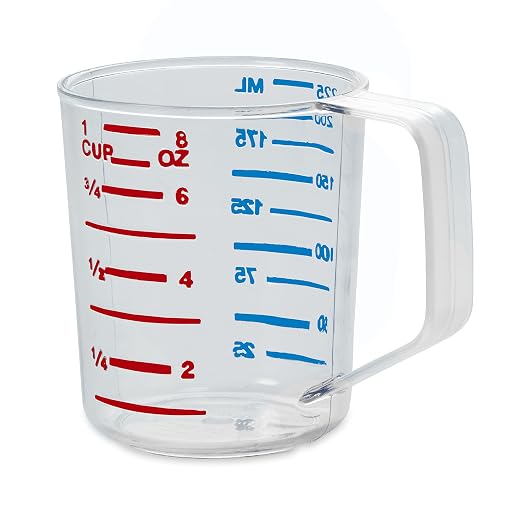 Rubbermaid Commercial Products Bouncer Clear Measuring Cup, 1-Cup /0.25-Quart by RubbermaidCommercialProducts