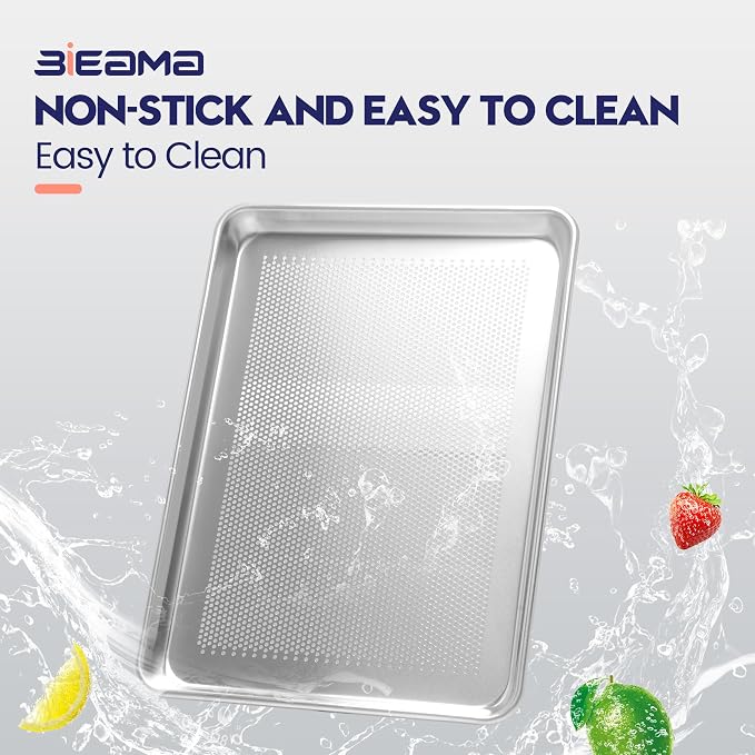 BIEAMA 12 Pack Half Size 18" x 13" Aluminum Baking Sheet Pan Perforated - Image 5