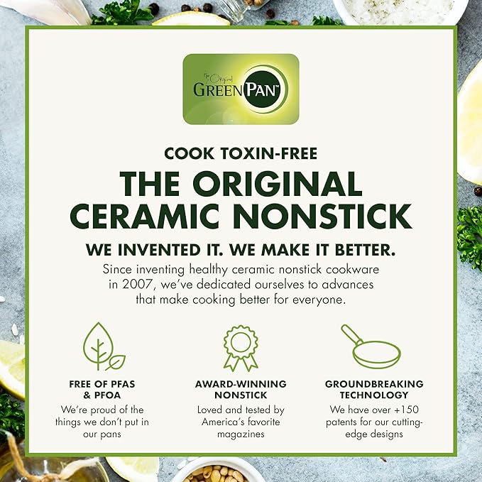 GreenPan Lima Hard Anodized 10" Frying Pan Skillet, Wood Spatula, Ceramic - Image 8