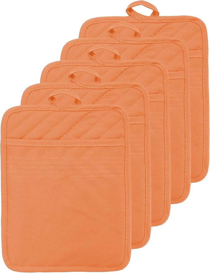 Oven Pot Holder with Pocket Cotton Heat Resistant Coaster Potholder Kitchen Hot by VEIKERY