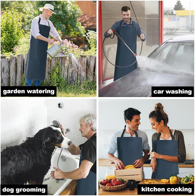 Homsolver 2 Pack Waterproof Rubber Aprons, Heavy Duty Butcher - Image 6