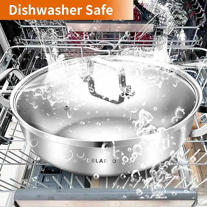 Delarlo Tri-Ply Stainless Steel Hot Pot 14 inch Everyday pan - Image 5
