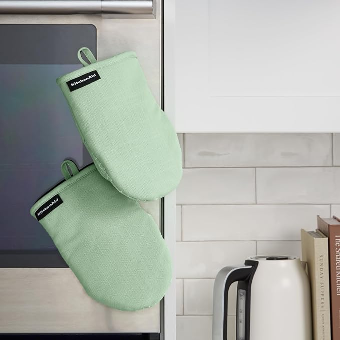 KITCHENAID Gourmet Series Gridlines Mini Oven Mitts 2-Pack Set, Heat Resistant - Image 5