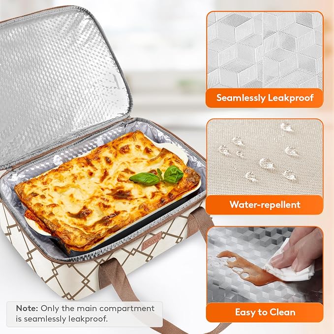 Lifewit Insulated Single Decker Casserole Carrier, Lasagna Lugger Holder - Image 4