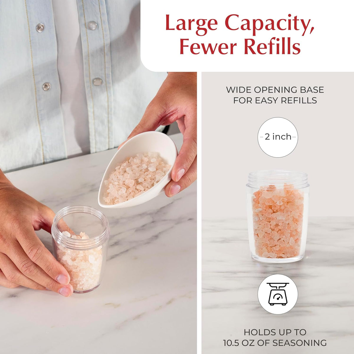 Gravity Salt and Pepper Grinder Set - Battery Operated Electric