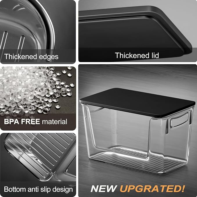 Heyuzb Pantry Organizers Storage, 2 Pack Large Clear Storage Bins - Image 6