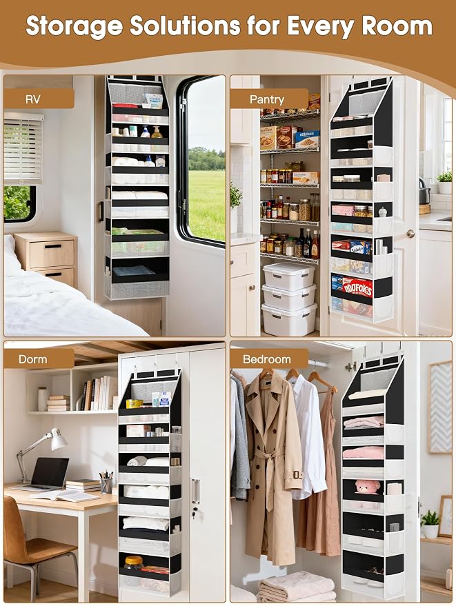 Criusia 2 Pack Over the Door Organizer, Heavy-Duty 6-Shelf Hanging Storage - Image 6