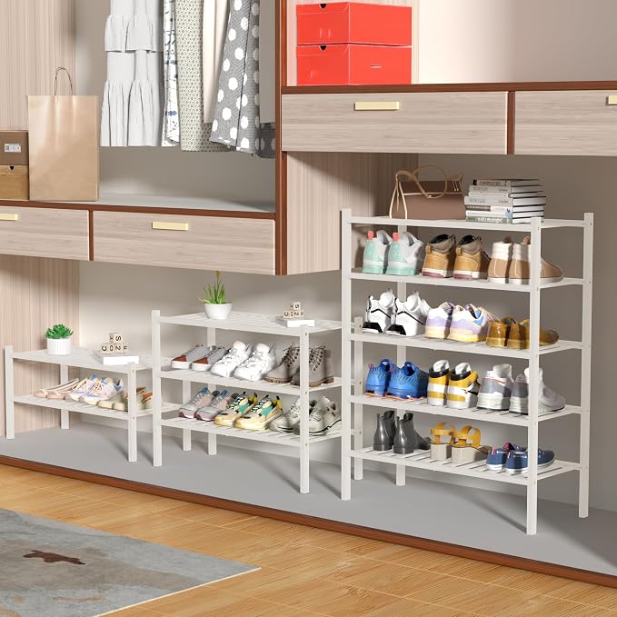 ROMGUAR CRAFT 4 Tier Bamboo Shoe Rack - Image 4