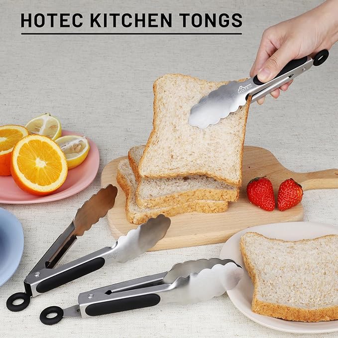 Hotec Mini Stainless Steel Kitchen Tongs - Image 5