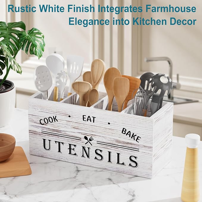 ZUJJAFY Utensil Holder for Kitchen Counter, Large Kitchen Utensil Holder for - Image 5