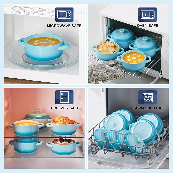 LOVECASA Mini Cocotte Set, 12 OZ Small Casserole Dishes - Image 4