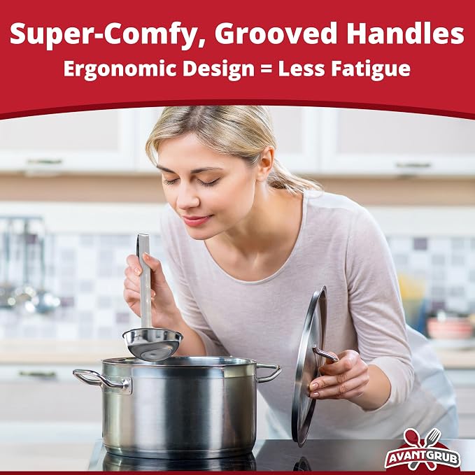 Super Sturdy, Ergonomic 1 Oz. Soup Ladle 1 Pk. Stainless Steel Ladles - Image 5