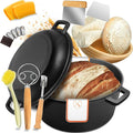 Cast Iron Dutch Oven for Bread Baking, 5 QT Pre-Seasoned Pot by Huolewa