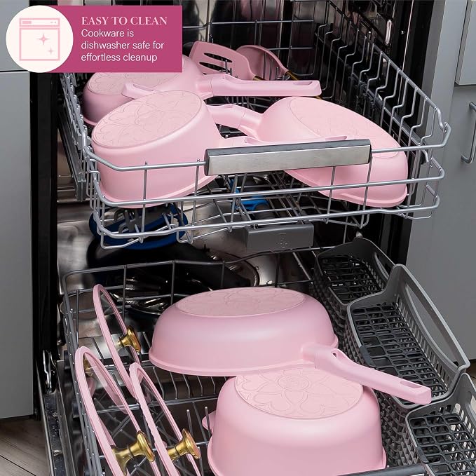 Paris Hilton Ceramic Nonstick Cookware Set, Cast Aluminum - Image 5