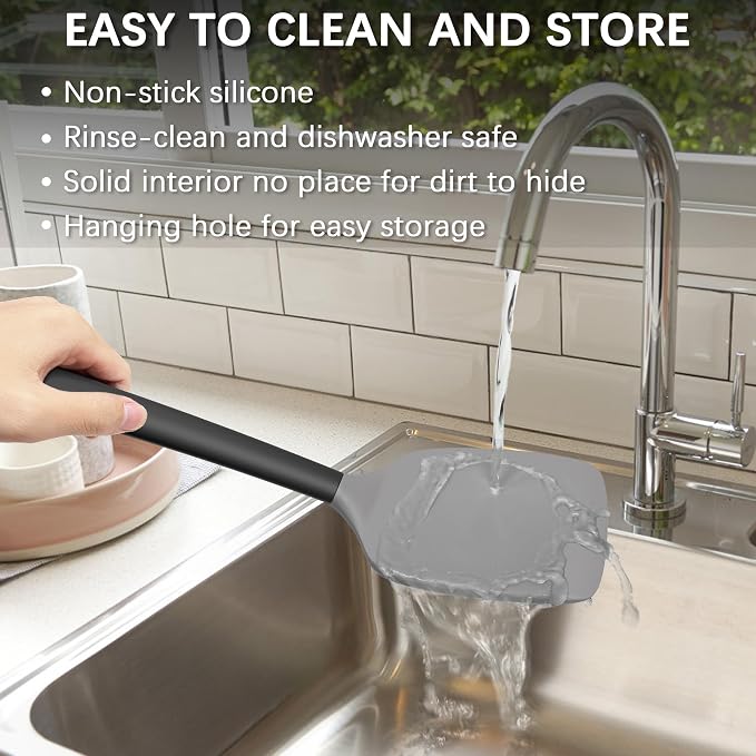 Coukre 2 Pack Silicone Spatula Set, High Heat Resistant, BPA Free Kitchen - Image 5