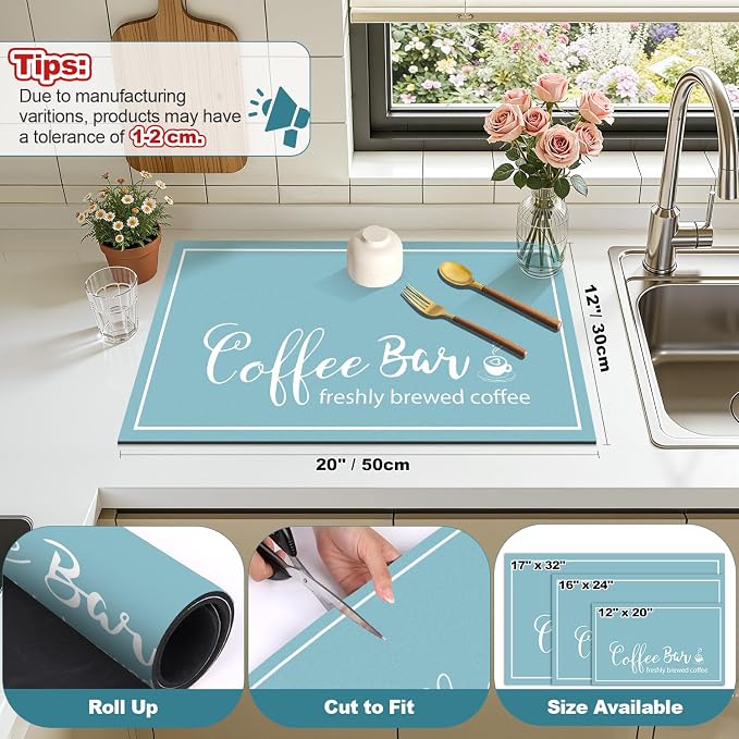 Findosom Dish Drying Mat, Cuttable Drying Mat - Image 2