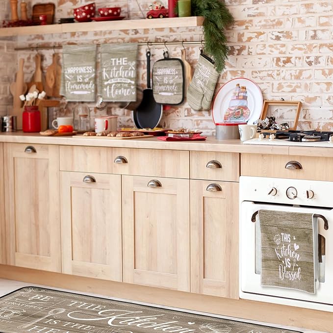 Fourluoo 10 Pcs Farmhouse Kitchen Decor and Accessories Set 4 Kitchen Towels 2 - Image 4
