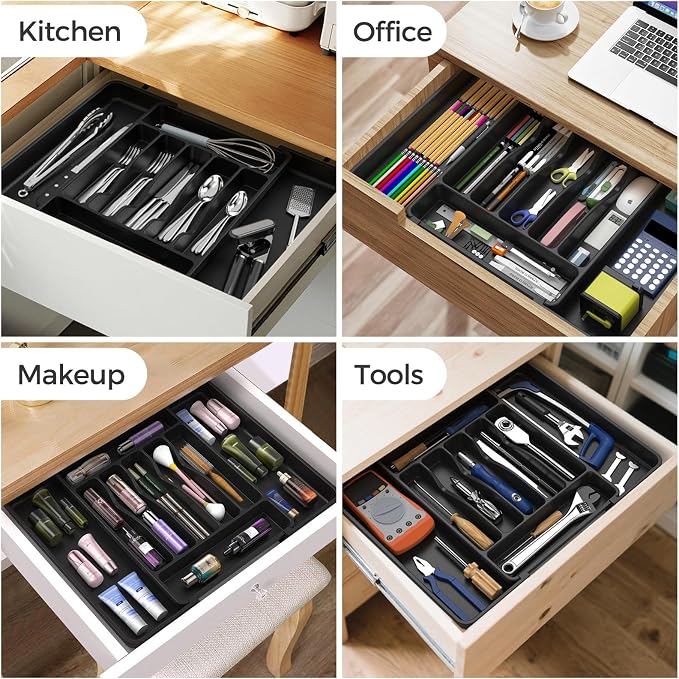 ukeetap Extra Large Expandable Silverware Organizer, BPA-Free Food-Safe Cutlery - Image 8