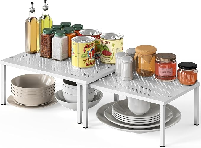 Simple Houseware Expandable Stackable Kitchen Counter Shelf Organizer, Metal Top by SimpleHouseware