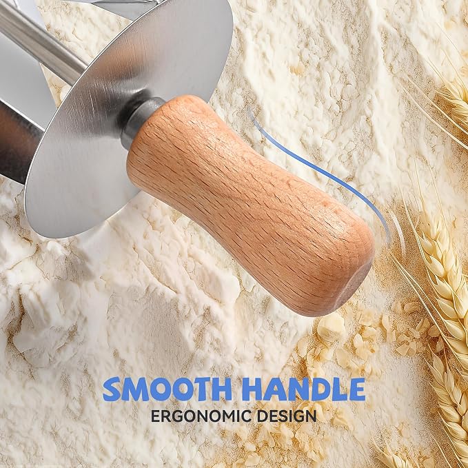 Stainless Steel Croissant Cutter, Irregular Roller Cutter - Image 2