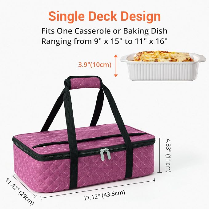 Insulated Casserole Carrier Portable Food Tote - Image 2
