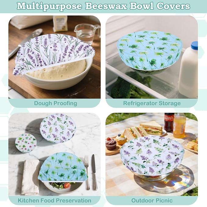 5-Size Reusable Beeswax Bowl Covers - Image 5