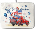 4th of July Drying Mat for Kitchen Counter 18 x 24 Inch US Independence Day by Kwlegh