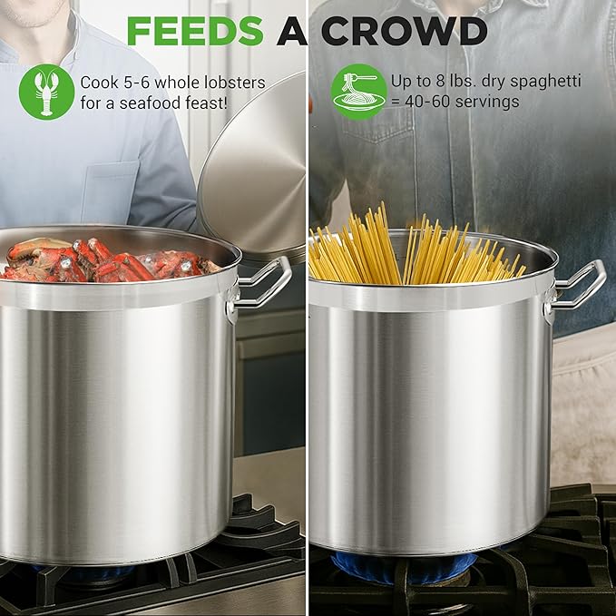 Stainless Steel Cookware Stockpot, 30 Quart Heavy Duty Induction Soup Pot - Image 4