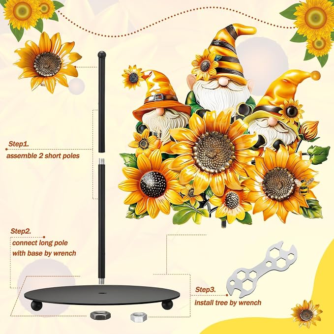 Thyle Sunflower Paper Towel Holder Summer Sunflower Gnome Kitchen Decor and - Image 5