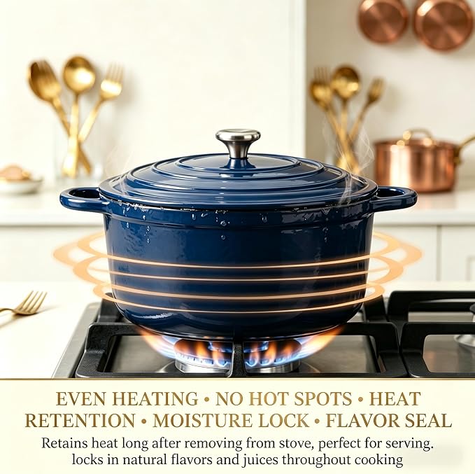 QuliMetal Enameled Cast Iron Cookware Set, 4-Piece Pots and Pans Set - Image 3